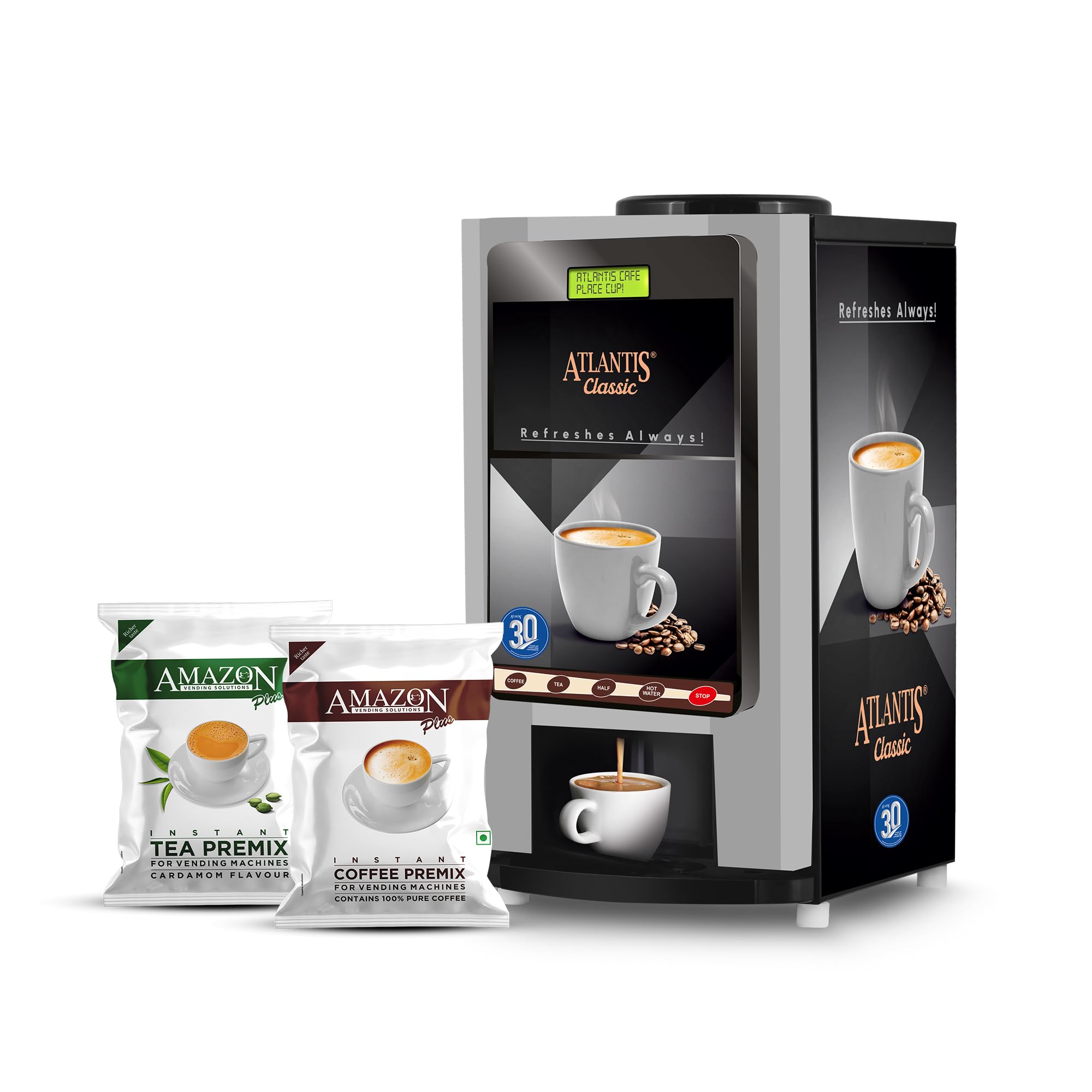 ATLANTIS Classic 2 Lanes Tea/Coffee Vending Machine | Premix Based